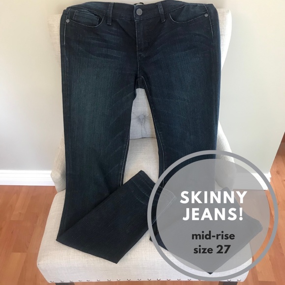 SERFONTAINE | The Euphoria Blue Denim Skinny Jeans With Dark Wash Size 27 - Picture 1 of 14